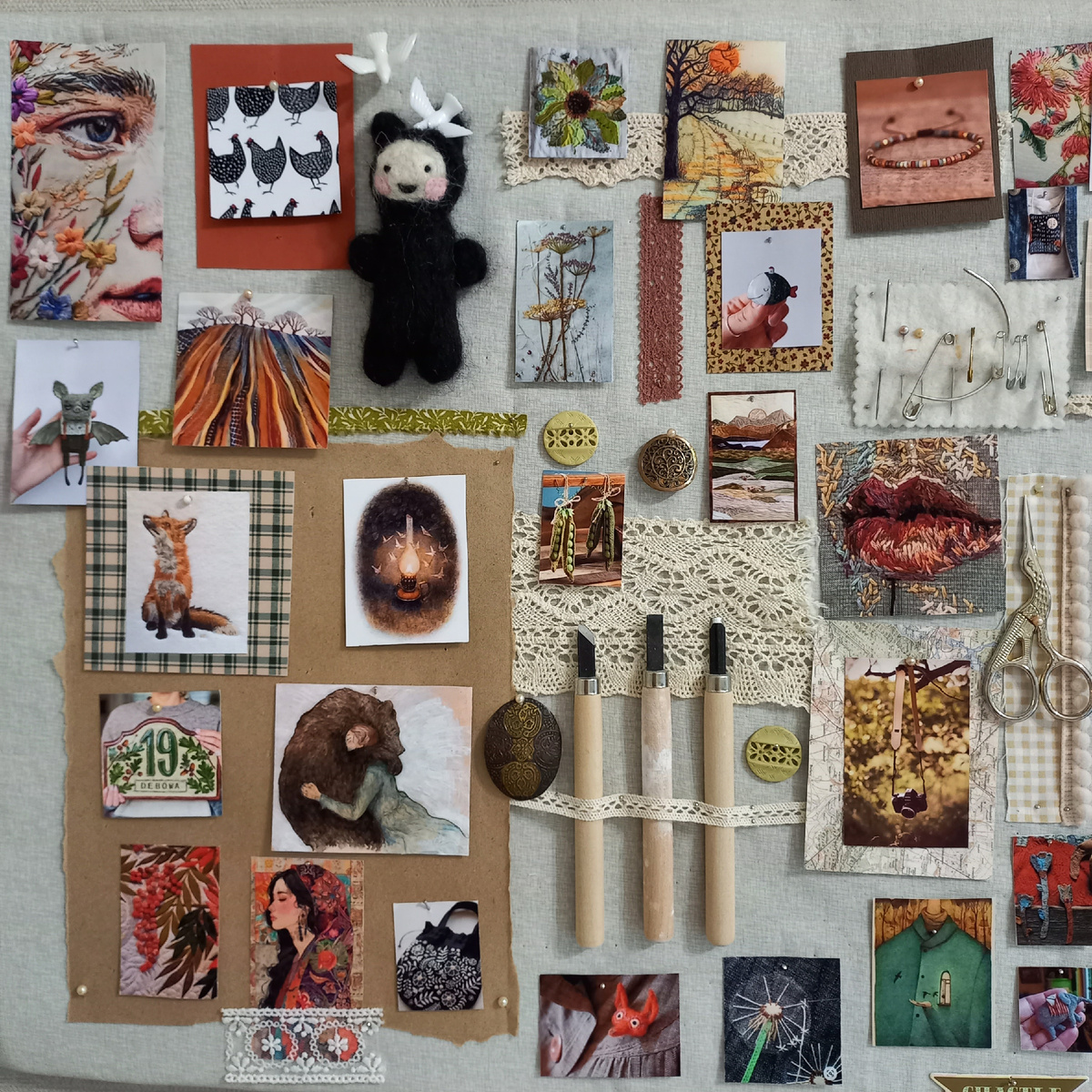 Я собрала в нём всё что может меня вдохновить на творчество.