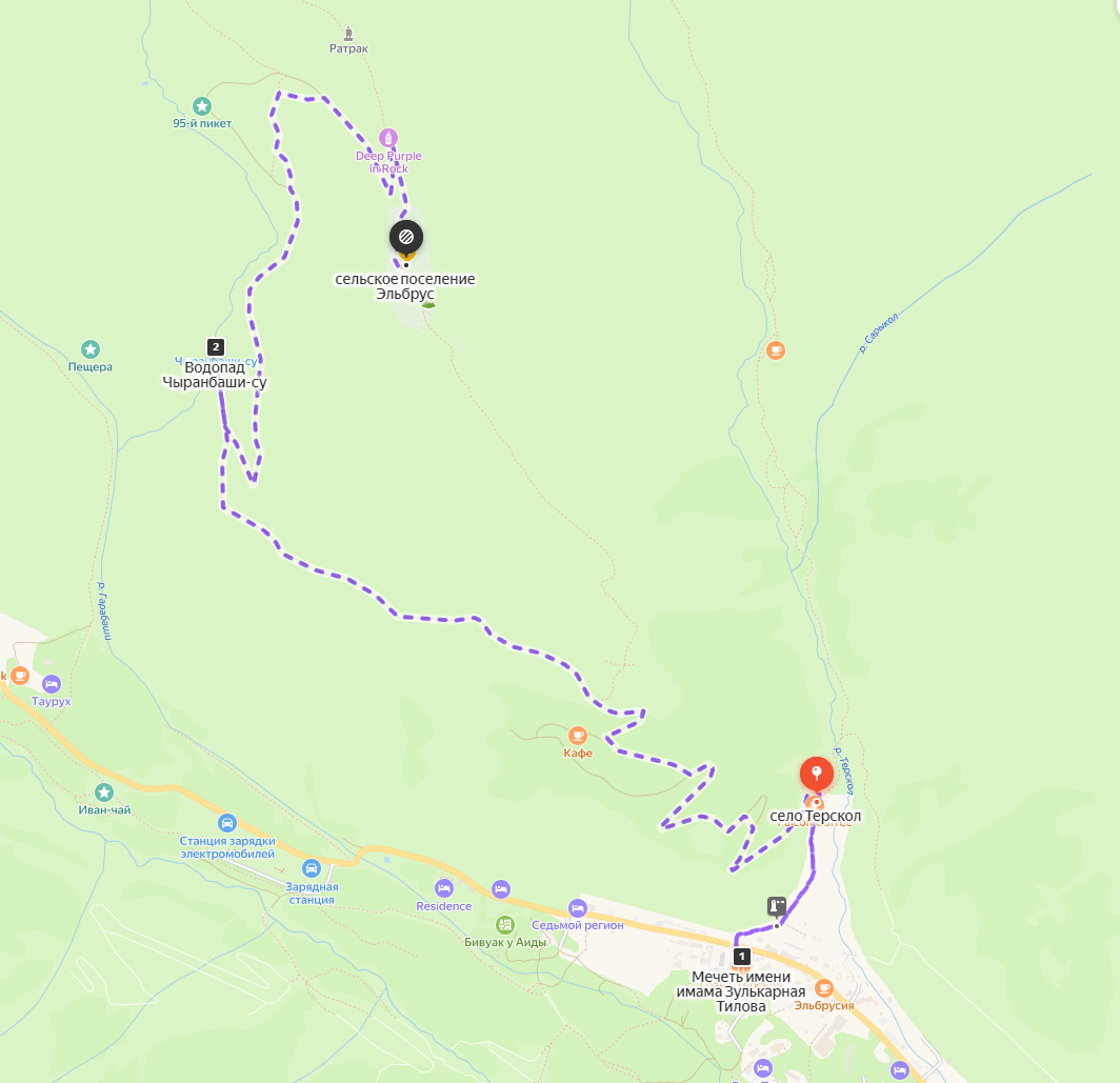 Маршрут Терскол - Девичьи косы - Обсерватория