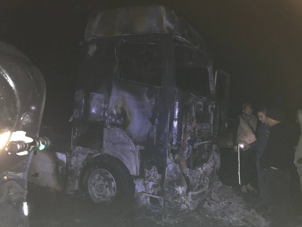    В Афанасьевском районе на парковке сгорел грузовик