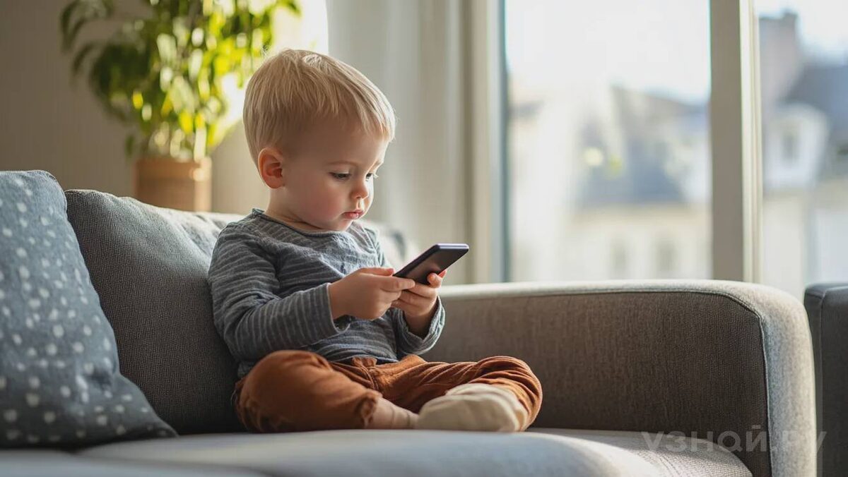     Ребенок сидит в телефоне © Фото: uznay.ru