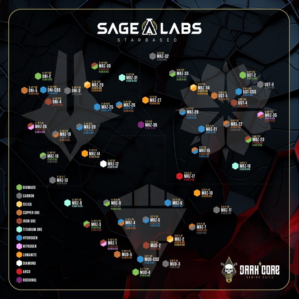 Карта ресурсов Starbased – Galia Expanse [Любезно предоставлено The Dark Core Roasters]