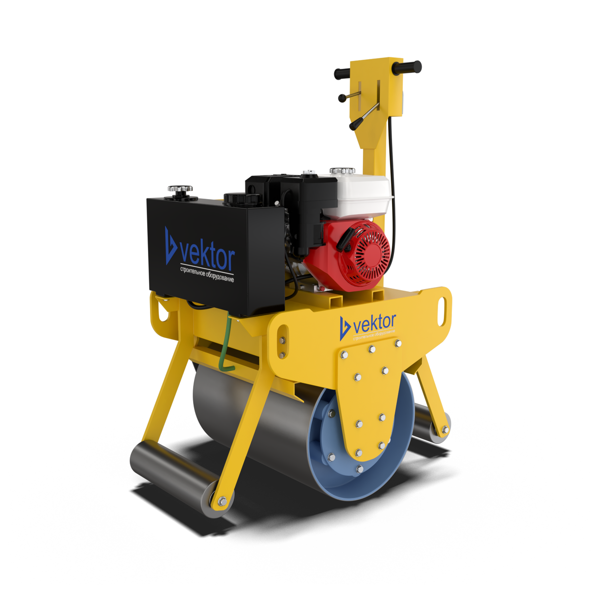 Виброкаток VEKTOR VR600 с одним вальцом, управляется вручную рядом идущим оператором
