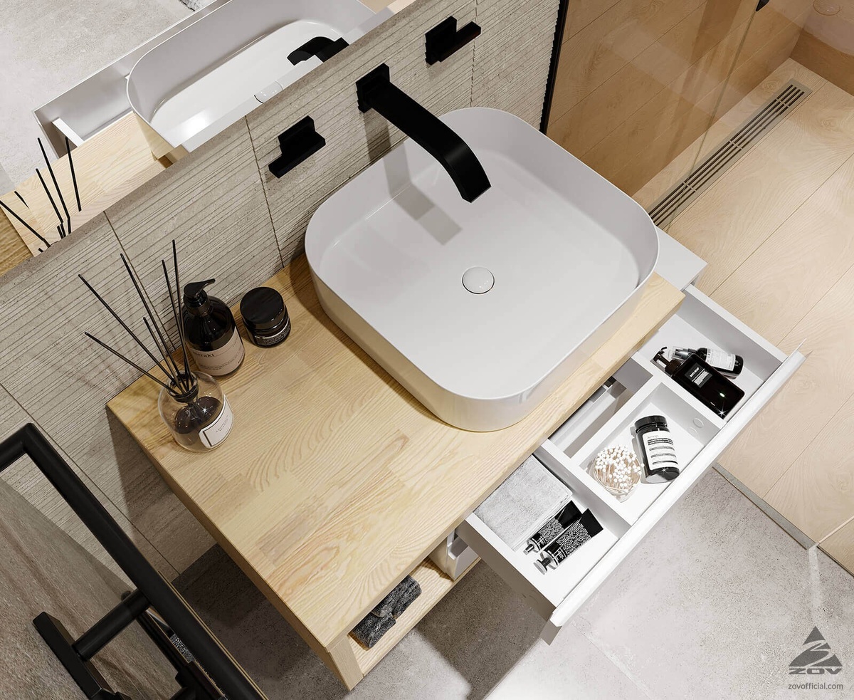 Коллекция мебели для ванной комнаты "Оригами" от фабрики "ЗОВ"