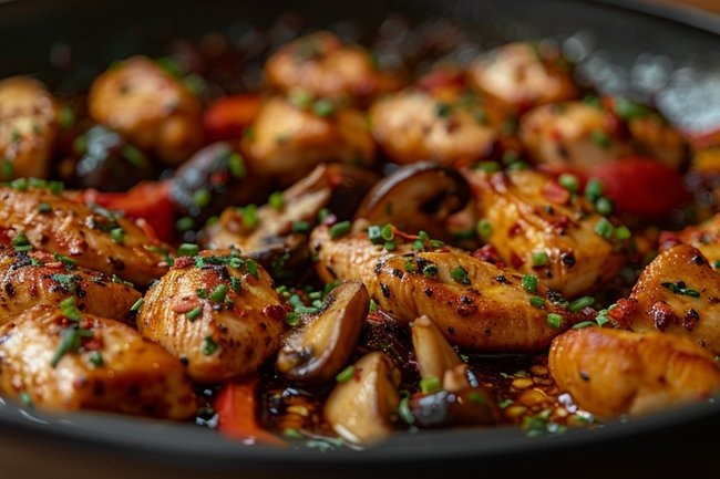    Куриная грудка с грибами на сковороде, пошаговый рецепт с фото