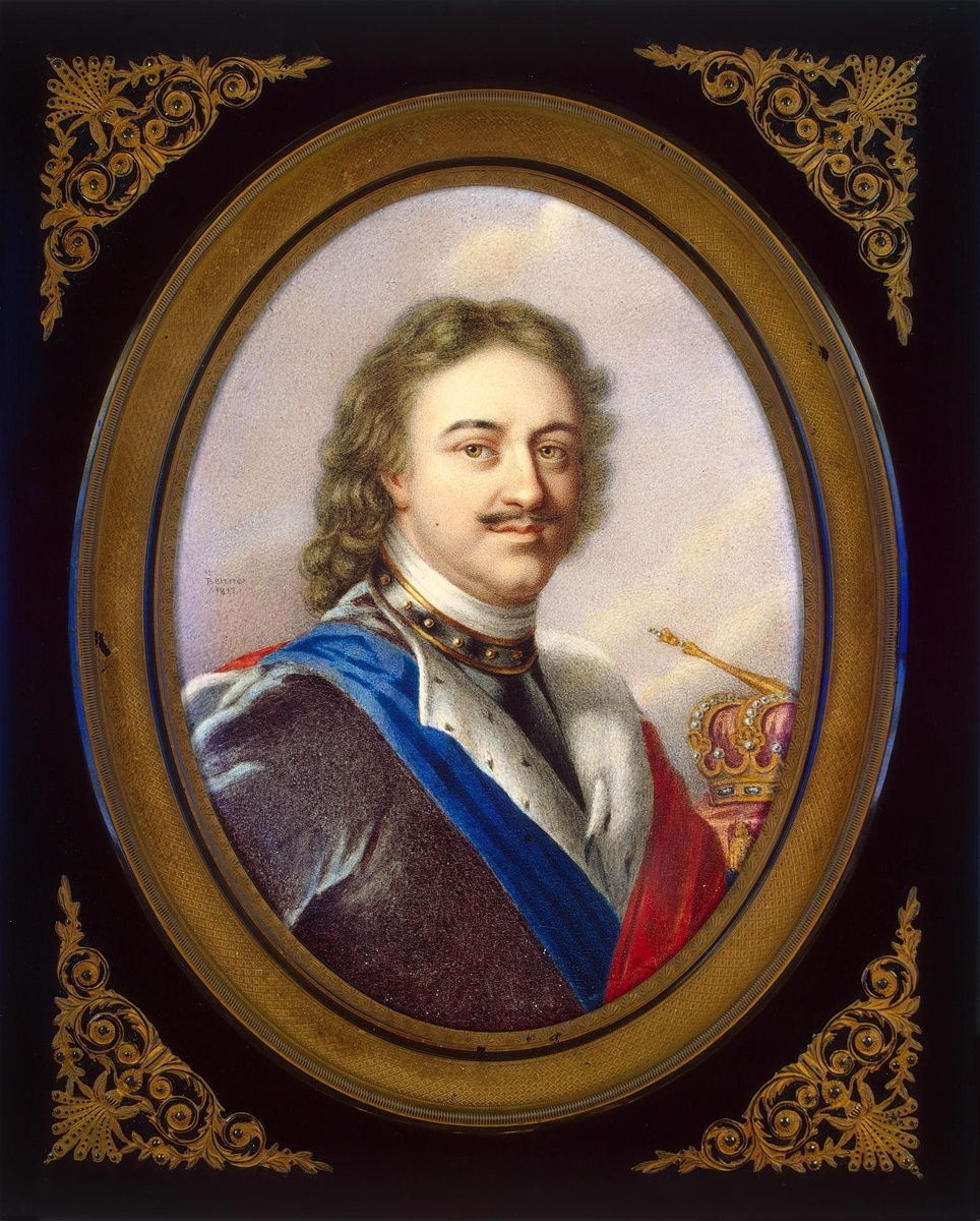 Петр I. Миниатюра Жана Анри Беннера, 1821 г.