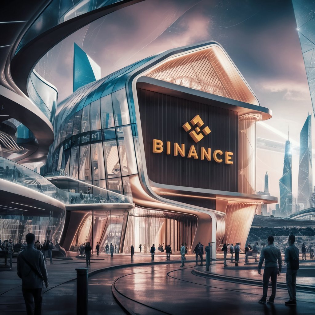 CEX Binance символизирует традиционную биржу в виде здания 