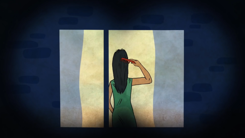 Девушка в злополучном окне.