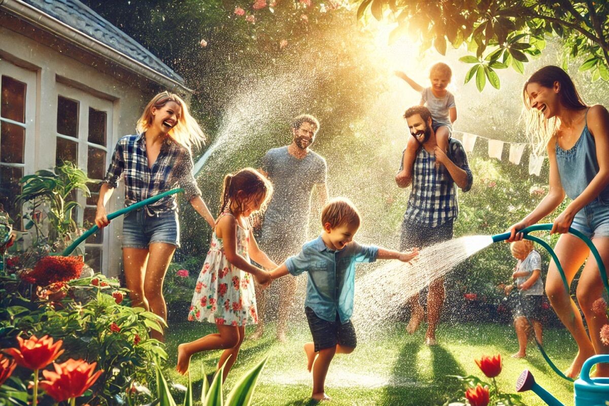Летом самые любимые развлечения — с водой. Источник: нейросеть📷
