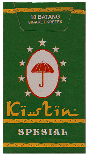 "Kistin" Special. Индонезия, конец 2000-х годов. 10 штук кретеков в твердой упаковке и в  целлофане. Производитель - ? Владелец торговой марки - ?