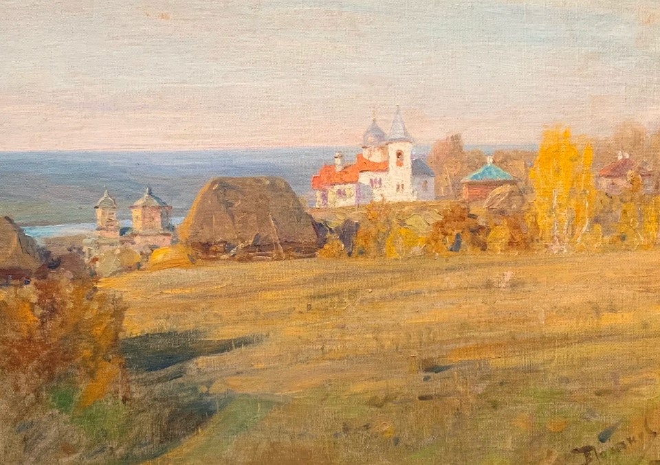 Василий Дмитриевич Поленов, Церковь в Бёхове, 1907, 41.6×55.6 см, масло, холст, картон, Частная коллекция, Россия