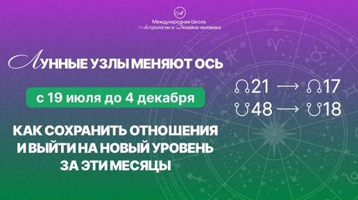 Смена Лунных узлов. Прогноз июль-декабрь 2024.