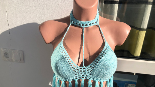 Вязаный топ с чокером 💞 Мастер класс по вязанию // Crochet crop top 💞