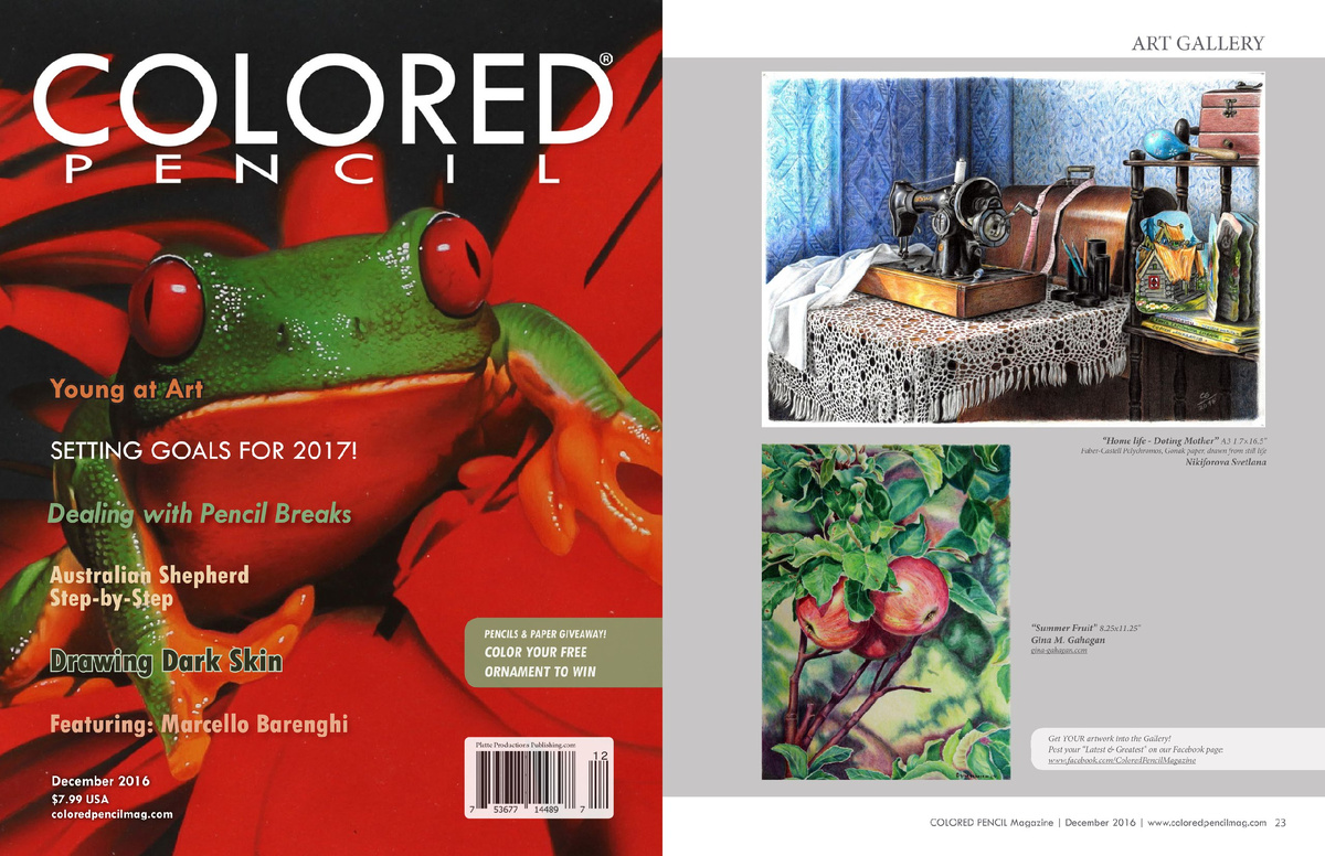 Публикация моей работы цветными карандашами в журнале"COLORED PENCIL Magazine" | December 2016 (декабрь 2016 года)