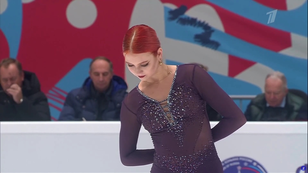 Александра Трусова. Фото: стоп-кадр прямого эфира "Первого канала".