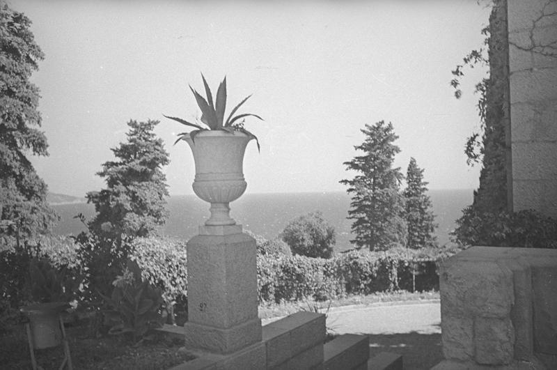 Мраморная ваза у дома Фредерикса в Ливадии на фото В.Микоши, 1930-е годы.