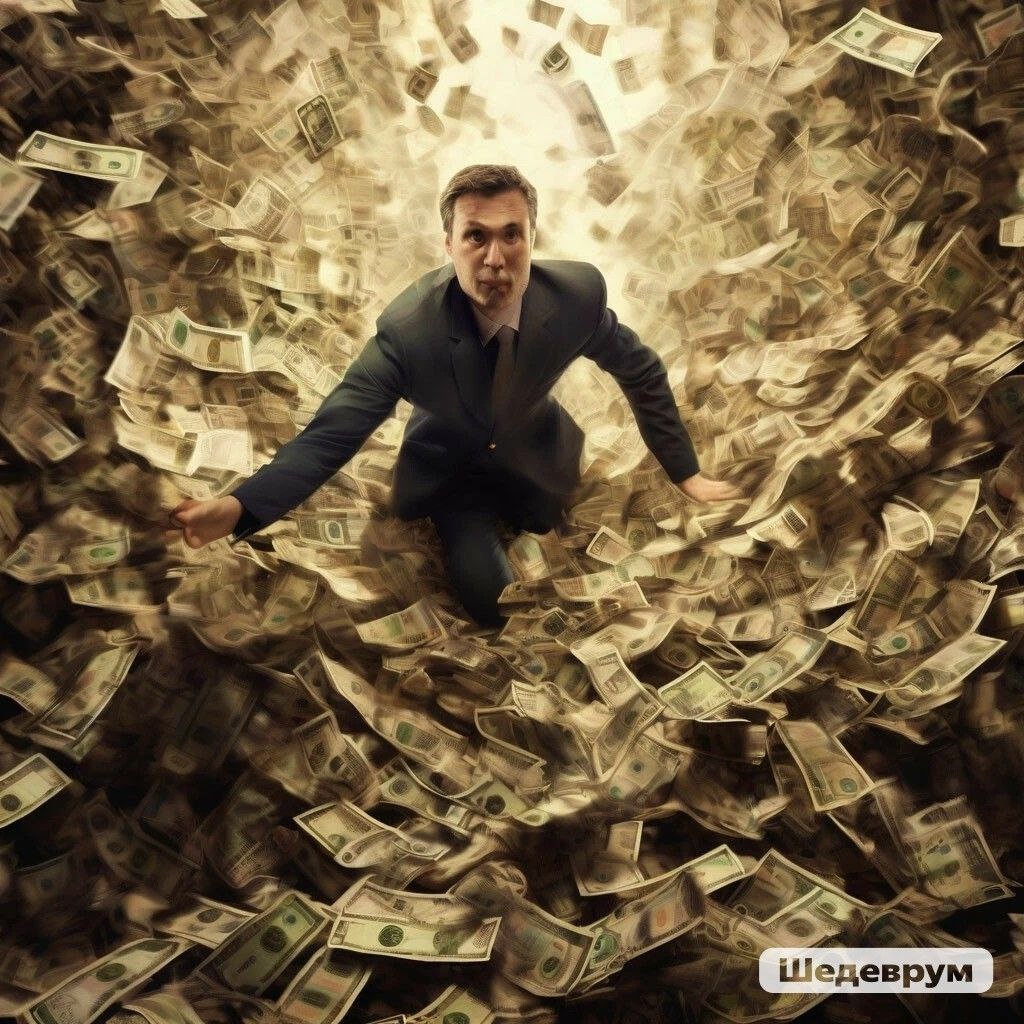 В поле много денег, надо просто нагнуться и поднять. Гусь.