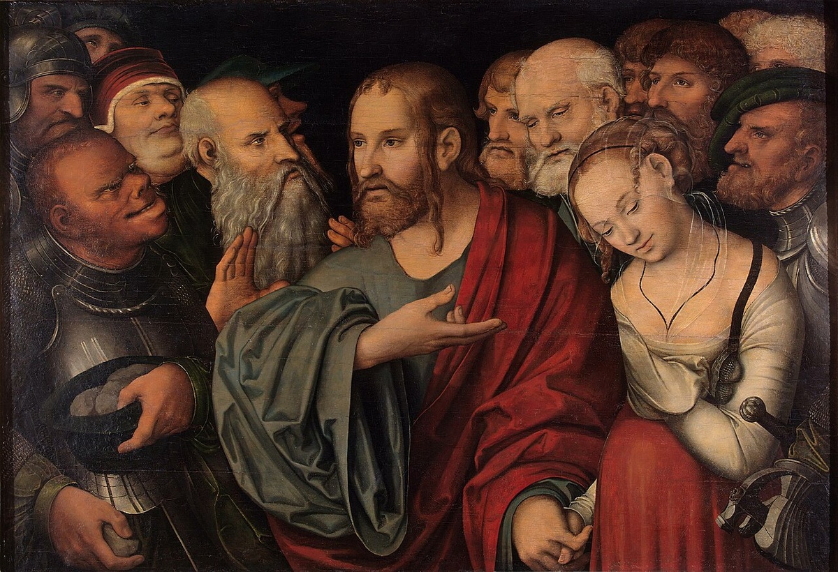 "Христос и блудница", Лукас Кранах Младший, ок. 1532 года.