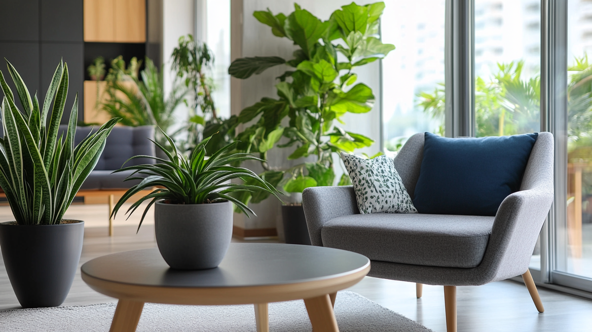 Decoration of Living Room with Plants