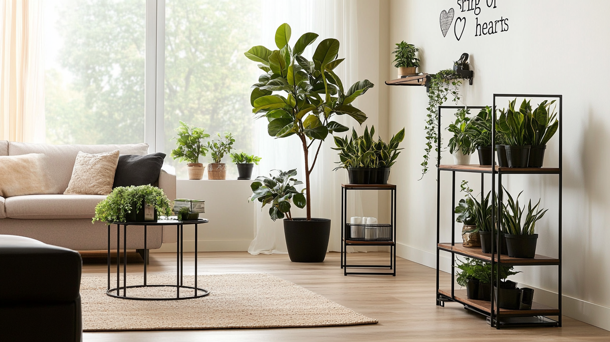 Decoration of Living Room with Plants