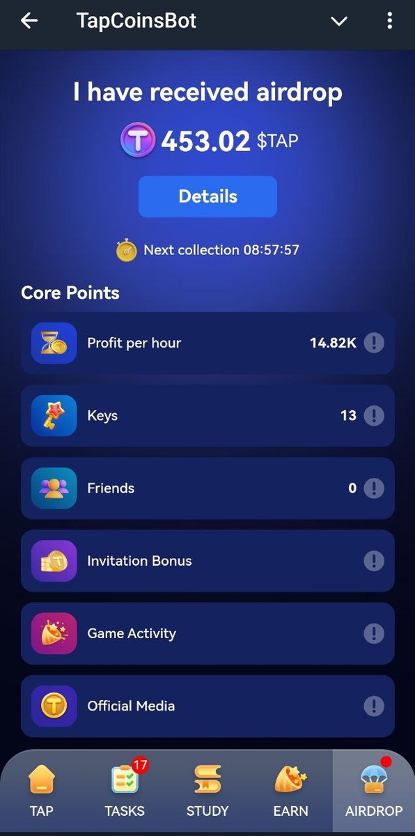 Монеты $TAP и основная статистика