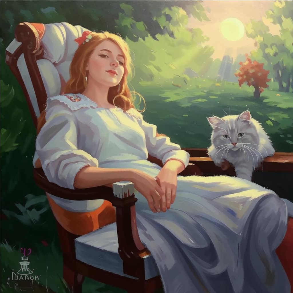 Кузина, известная любительница рассказывать детям сказки и читать правдивые истории, недолго думая, взяла с собой дымчатого кота в кресло на даче, и написала кое-что из воспоминаний...