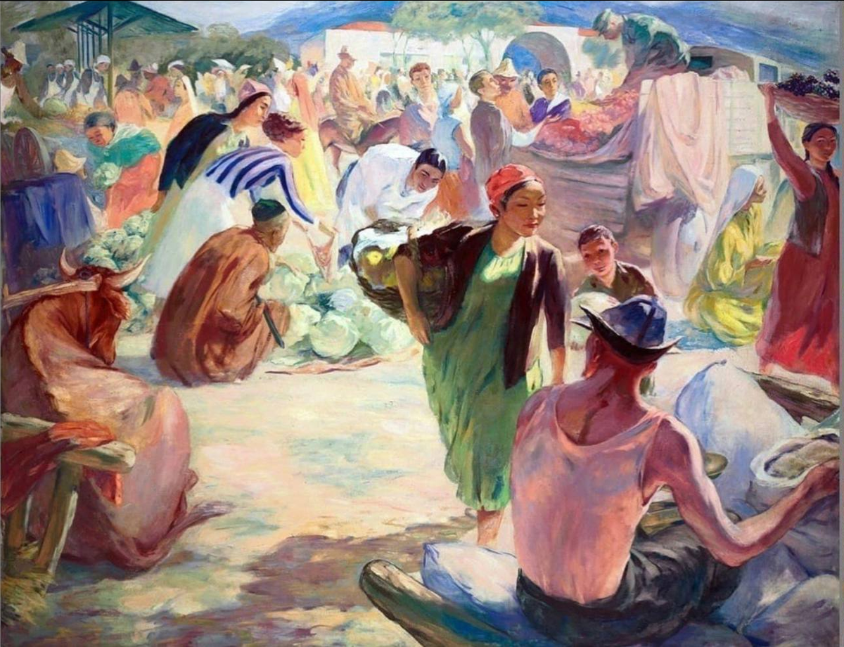 Леонид Леонтьев. «Восточный колхозный базар». 1940