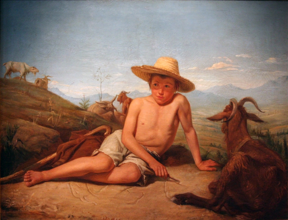 Леон Бонна: Джотто, охраняющий коз, 1850