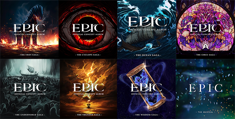 Обложки всех доступных на момент написания статьи альбомов