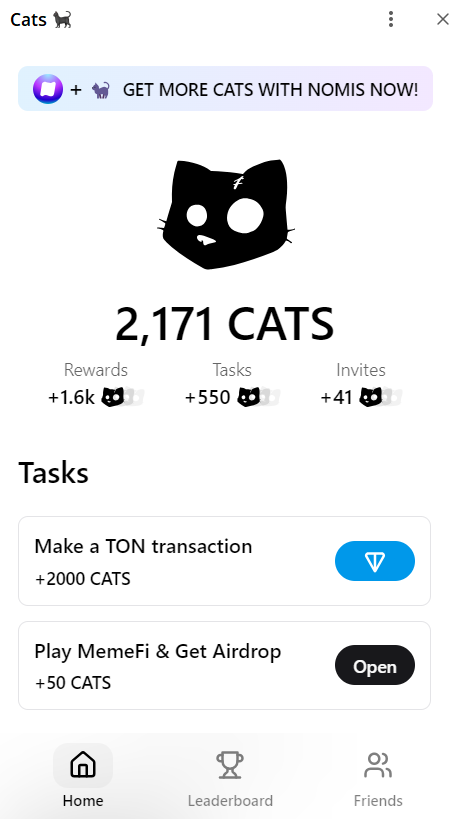 Интерфейс $Cats