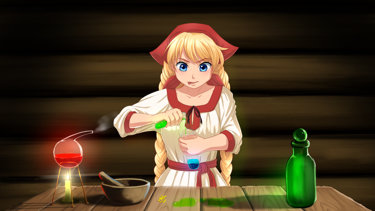 Оригинальная иллюстрация из русской казуальной игры "Травница".