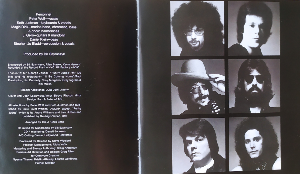 J. Geils Band "Nightmares… And Other Tales From The Vinyl Jungle" Blu-ray - credits