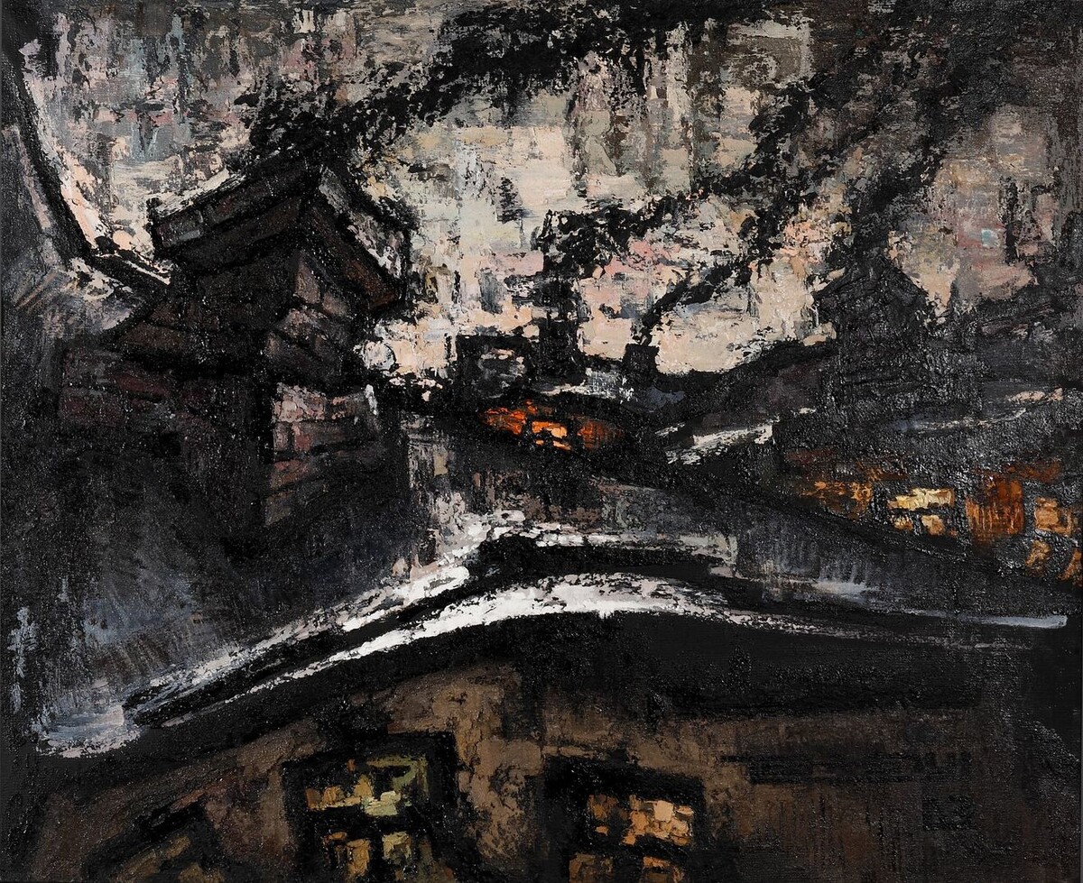 Три крыши. 1963 год Сейчас - в Третьяковской галерее