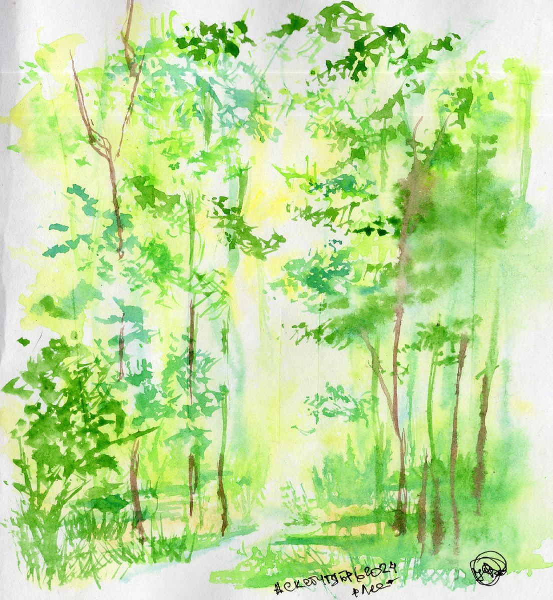 Три акварельных оттенка и отсутствие времени = совсем небольшой набросок.