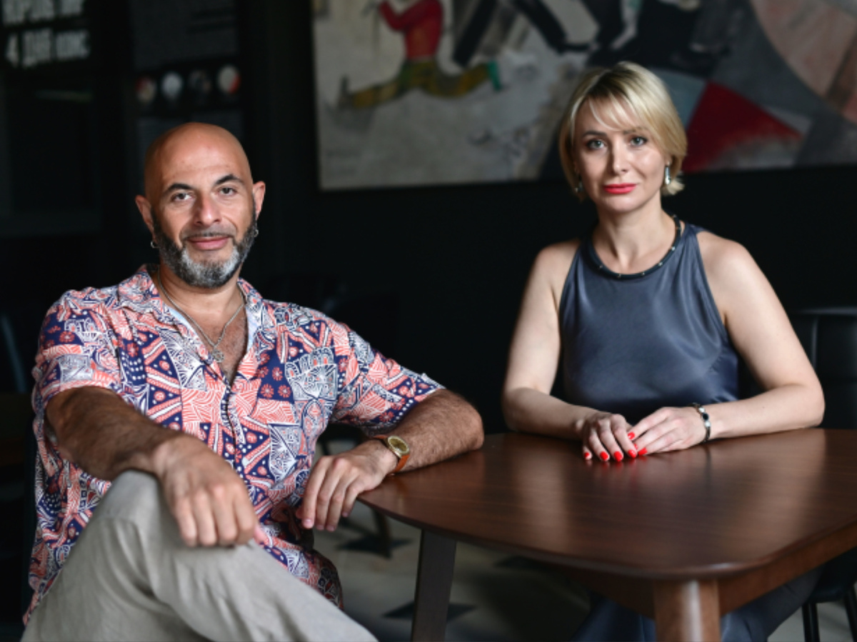 Олег Липовецкий и театральный блогер Софья Полунина. Фото Екатерины Евсюковой 