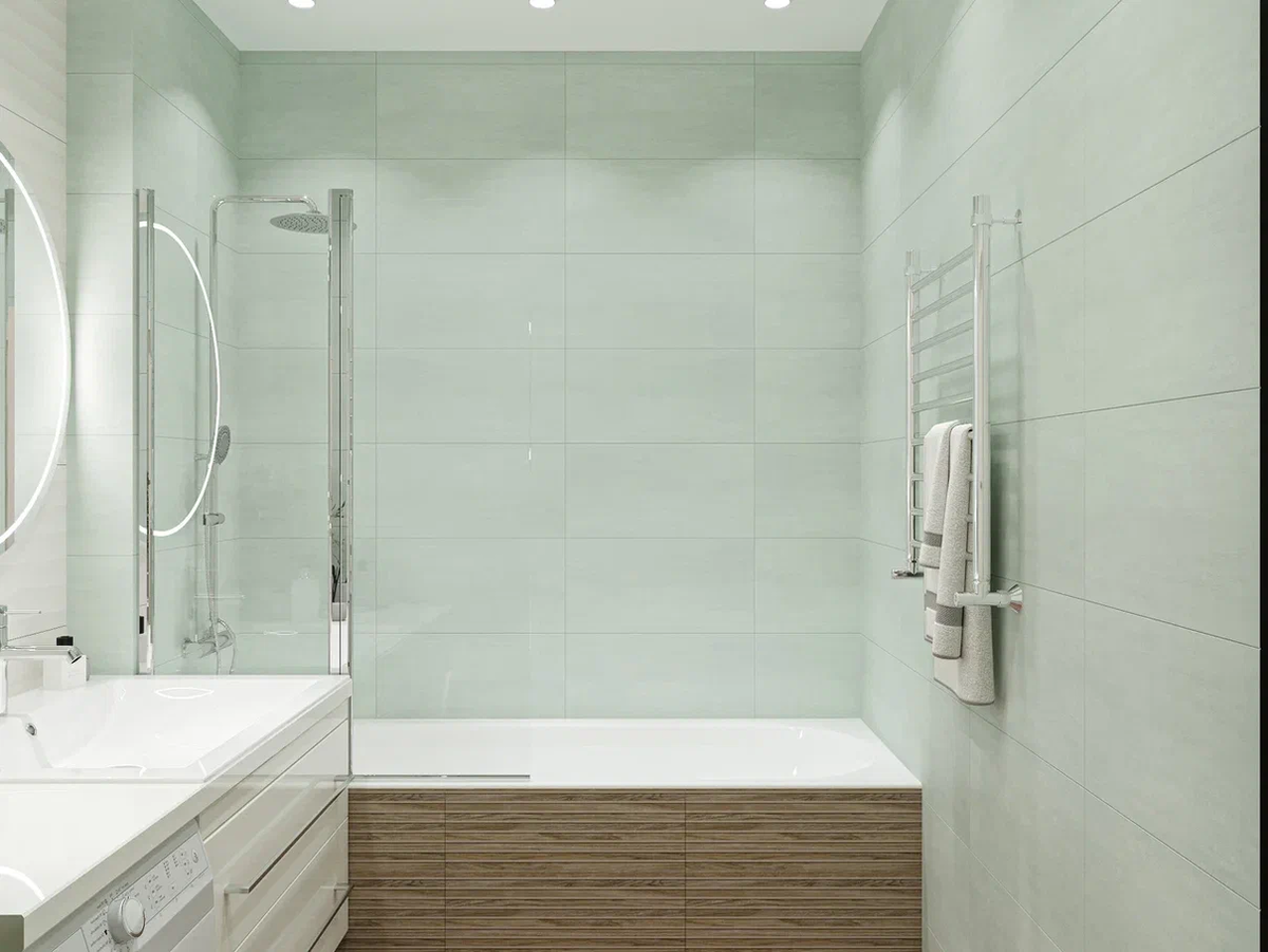 Ванная комната в однушке в ЖК Символ: DOMEO