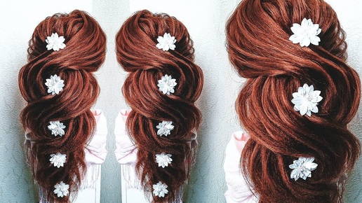 ПРИЧЕСКА на ВЫПУСКНОЙ на ДЛИННЫЕ волосы. Греческая Коса БЕЗ плойки. Prom Hairstyles for Long Hair