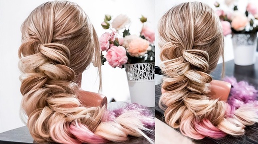 Пышная Коса наизнанку. Прически на 1 сентября. Hairstyles ©LOZNITSA