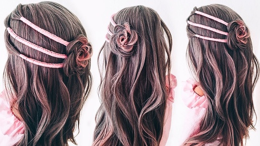 ПРИЧЕСКА на 1 СЕНТЯБРЯ с ЛЕНТОЙ из прямых волос. Прическа на ДЛИННЫЕ ВОЛОСЫ.  Easy Ribbon Hairstyles