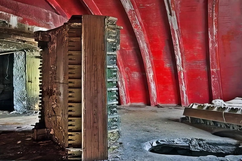 Фото конца 2000-х гг. ещё целой створки ворот, найденное в интернете.