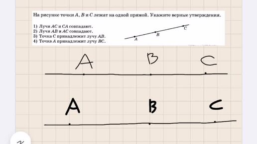 Совпадающие лучи (тренировочная с/р 2 задание 1)