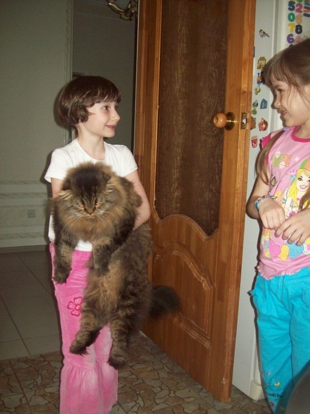 Маринеетт Мортем держит кота Лены