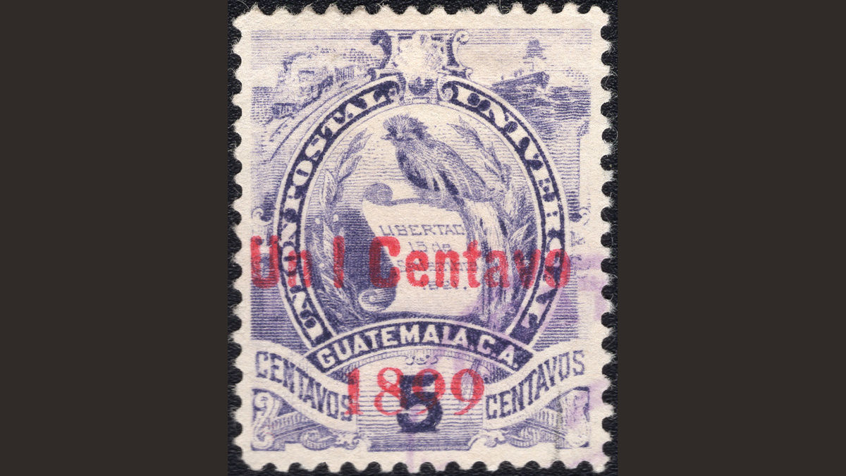 1. Гватемала, 1899 год, № 94, гашеная марка.