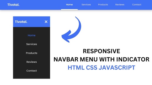 Как создать адаптивное меню навигации с анимированным индикатором используя HTML CSS и JavaScript