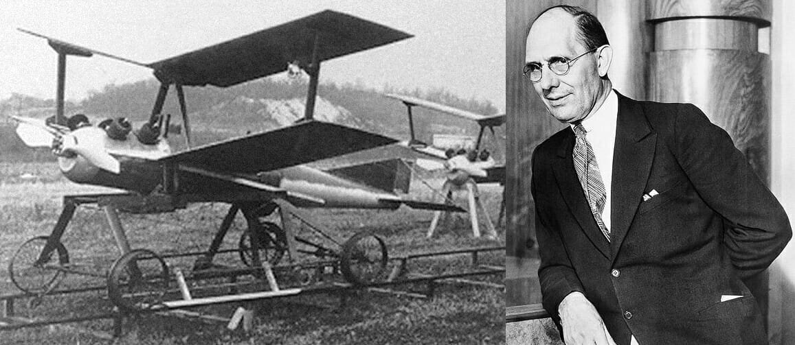Первый беспилотник — Kettering Bug, разработанный Николасом Кифером в 1917 году