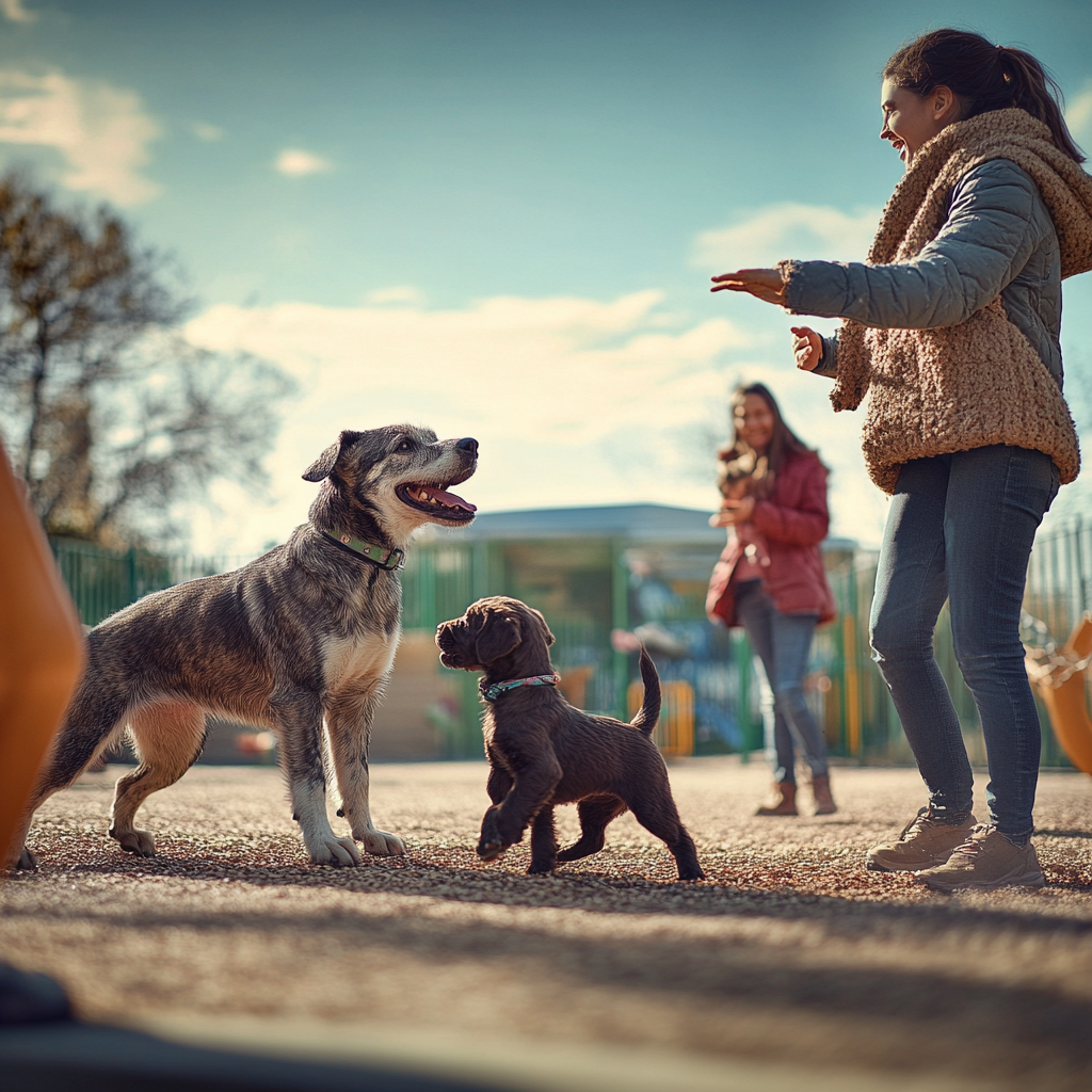 Более крупный пёс погибал, но сегодня веселится со всеми остальными собаками