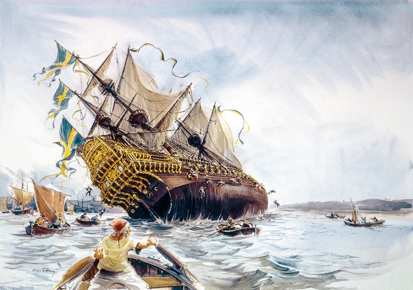 "Ваза" тонет в своем первом плавании. Рисунок из интернета 