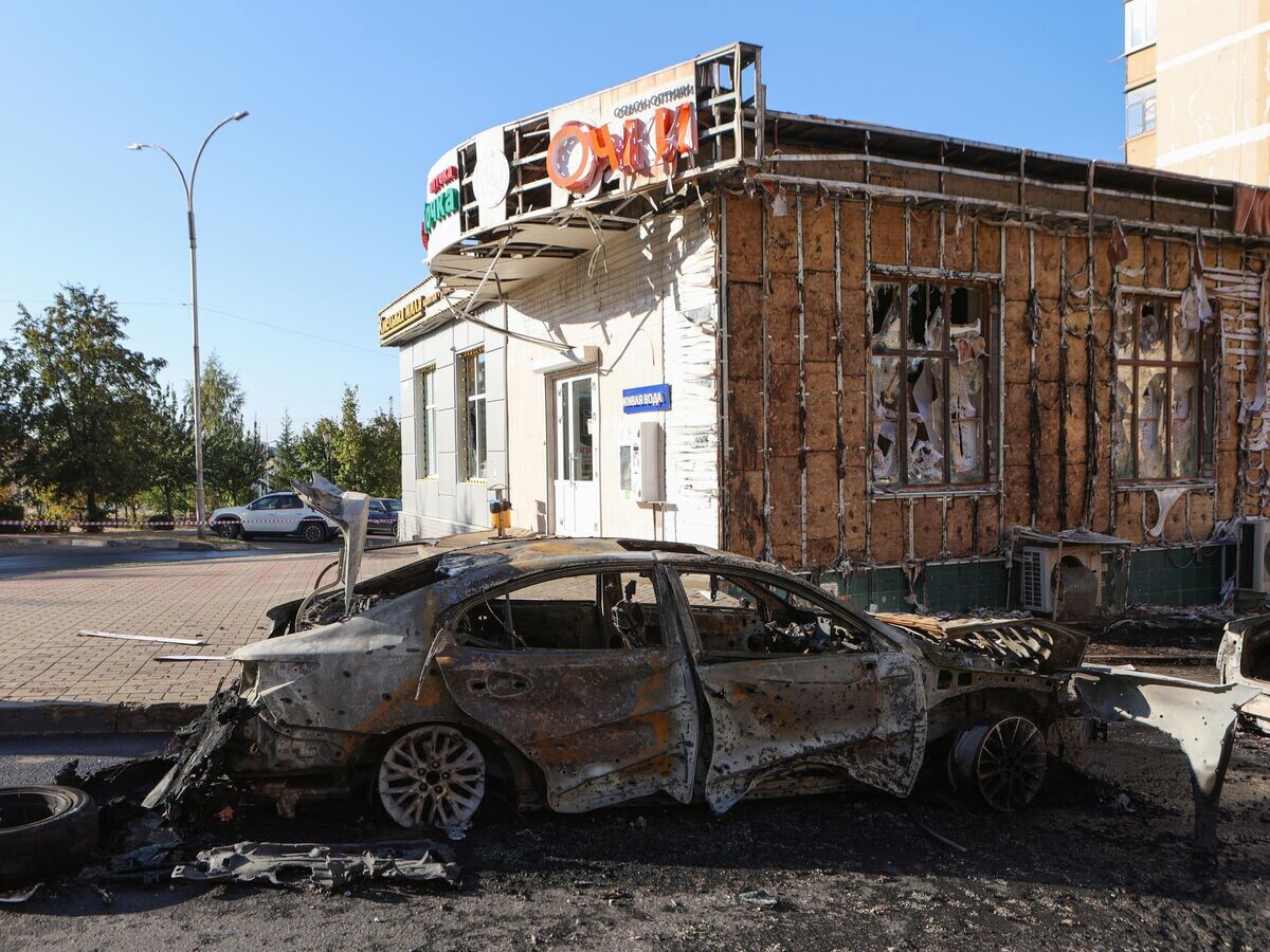    Последствия обстрела в Белгороде© РИА Новости / Таисия Лисковец