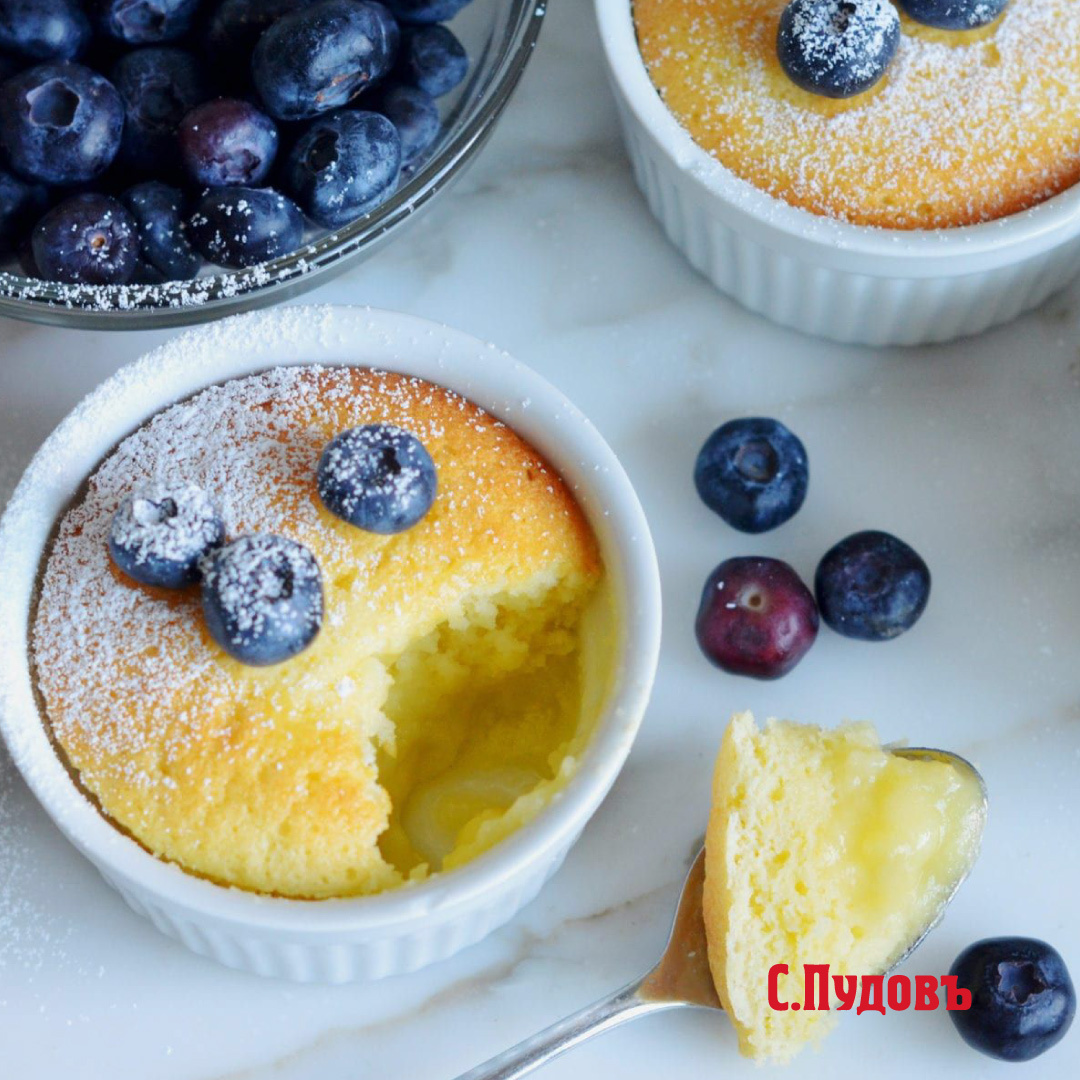 Теплый лимонный пудинг в духовке