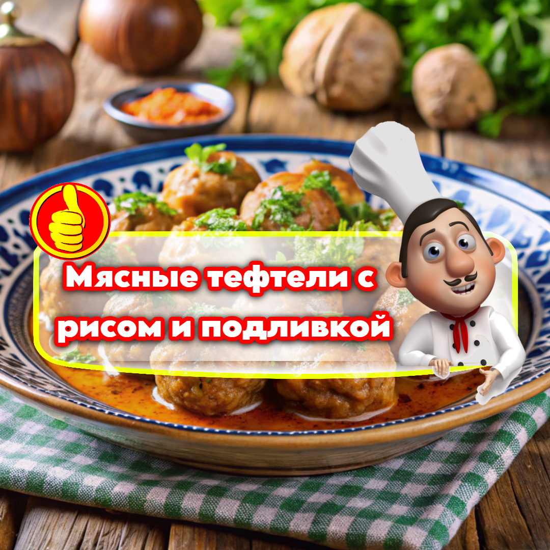Мясные тефтели с рисом с подливкой: вкусный и сытный обед для всей семьи