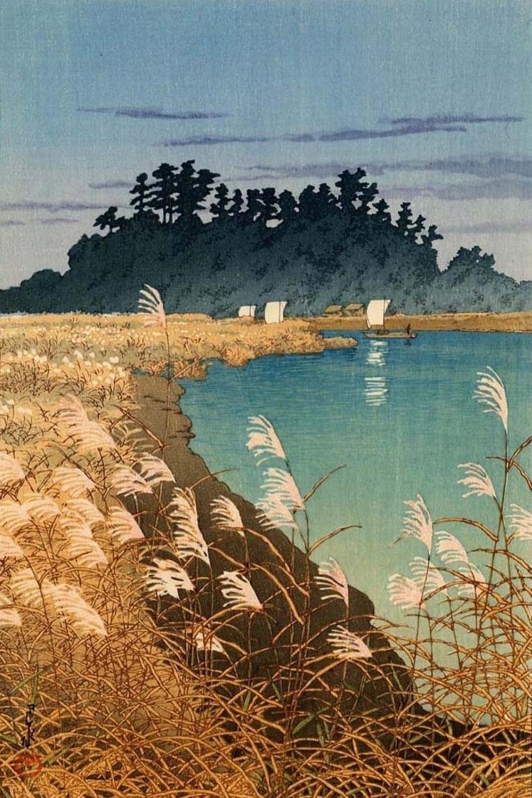 Kawase Hasui. Late Autumn at Ichikawa